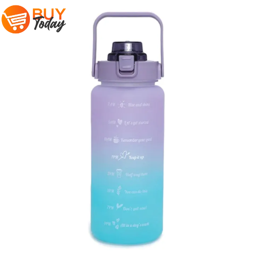 Motivational Water Bottle With Straw Bottle & Straw Cleaner - Image 1