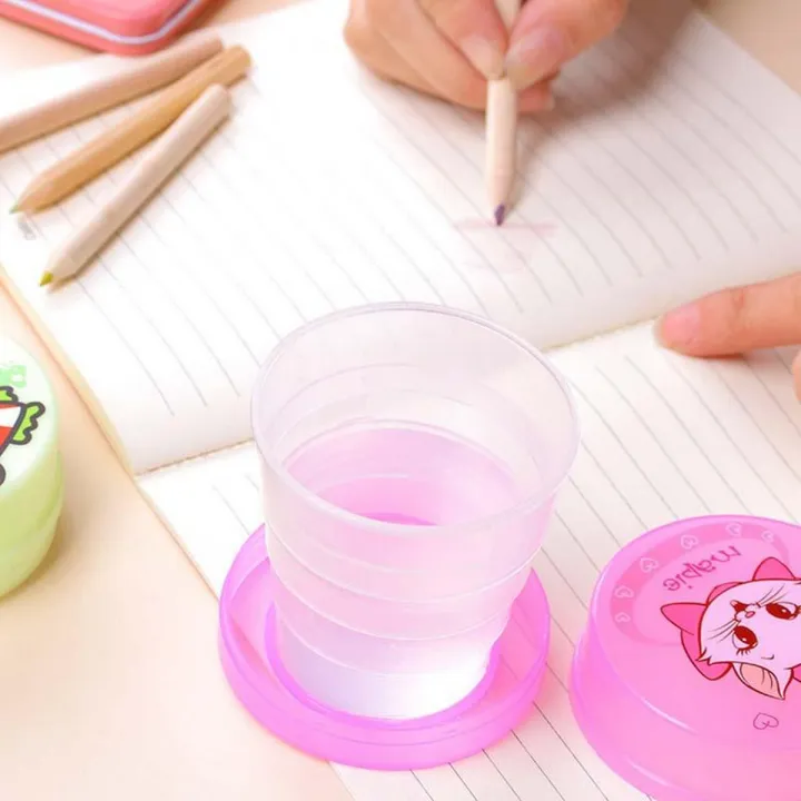 Portable Cartoon Printed Plastic Foldable Magic Cup Glass for kids - Image 3