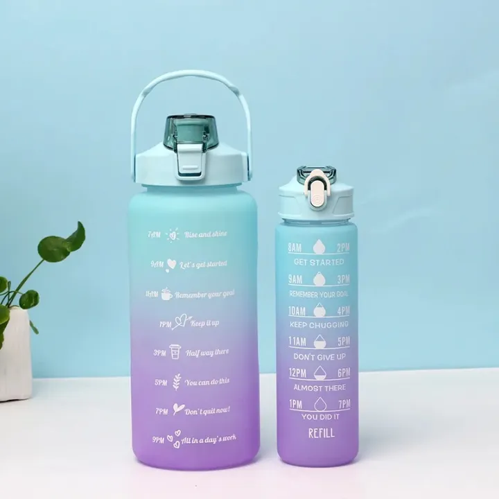 Motivational Water Bottle With Straw Bottle & Straw Cleaner - Image 2