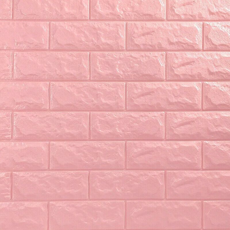 3D Brick Wall Stickers-Pink - Image 1