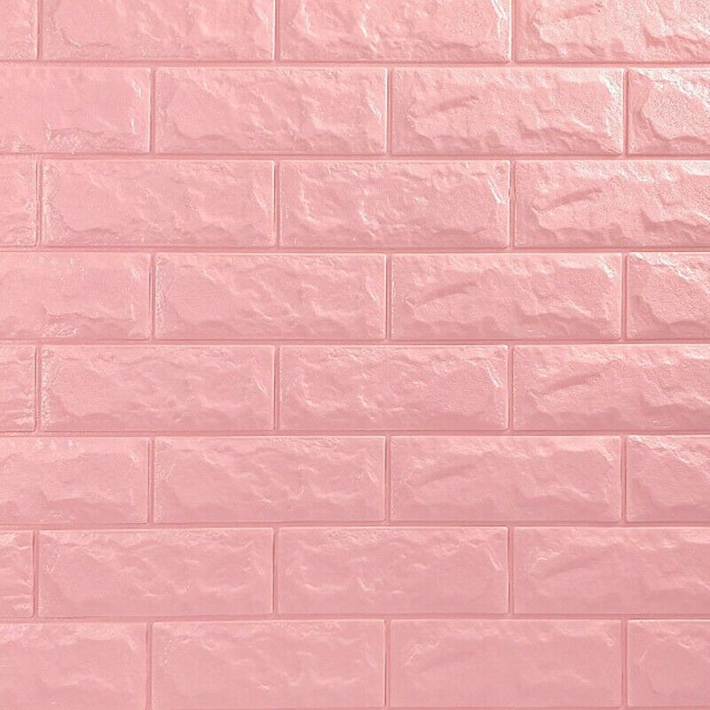 3D Brick Wall Stickers-Pink