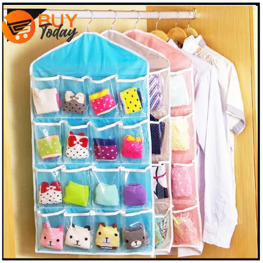 16 Pockets Wall Wardrobe Hanging Organizer - Image 1