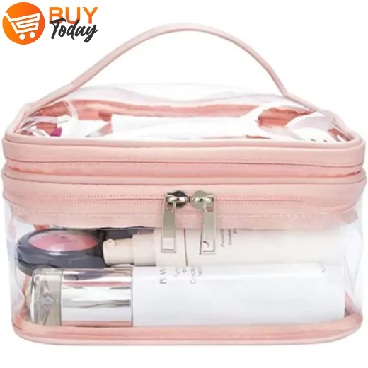 New Cosmetic Pink Portable Makeup Pouch - Image 1