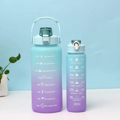 Motivational Water Bottle With Straw Bottle & Straw Cleaner - Image 2