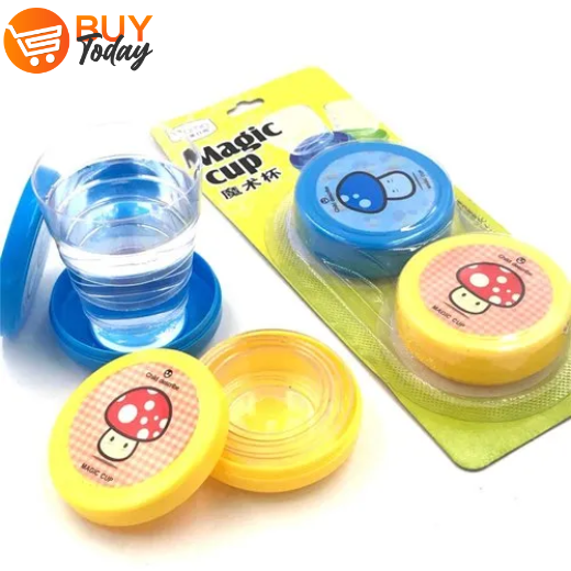 Portable Cartoon Printed Plastic Foldable Magic Cup Glass for kids - Image 1