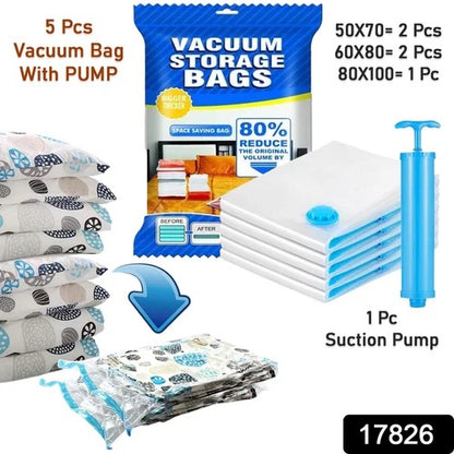 Vacuum Storage Bag pack of 5 with Pump